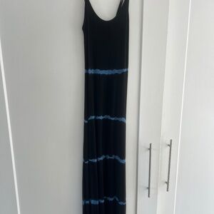 Marciano Black and Blue Maxi Dress Size XS Gisella Style Fitted and Flattering